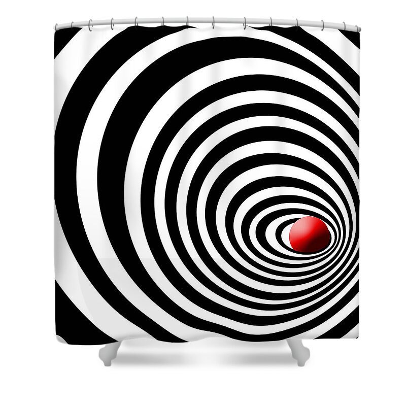 Time Tunnel Op Art Shower Curtain featuring the painting Time Tunnel Op Art by Two Hivelys