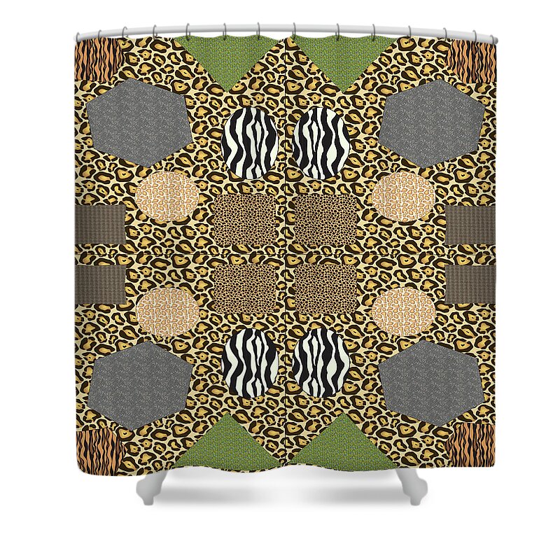 Urban Shower Curtain featuring the digital art 066 The Jungle by Cheryl Turner