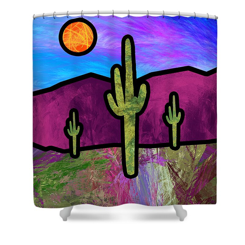Desert Stained Glass Shower Curtain featuring the painting Desert Stained Glass by Two Hivelys