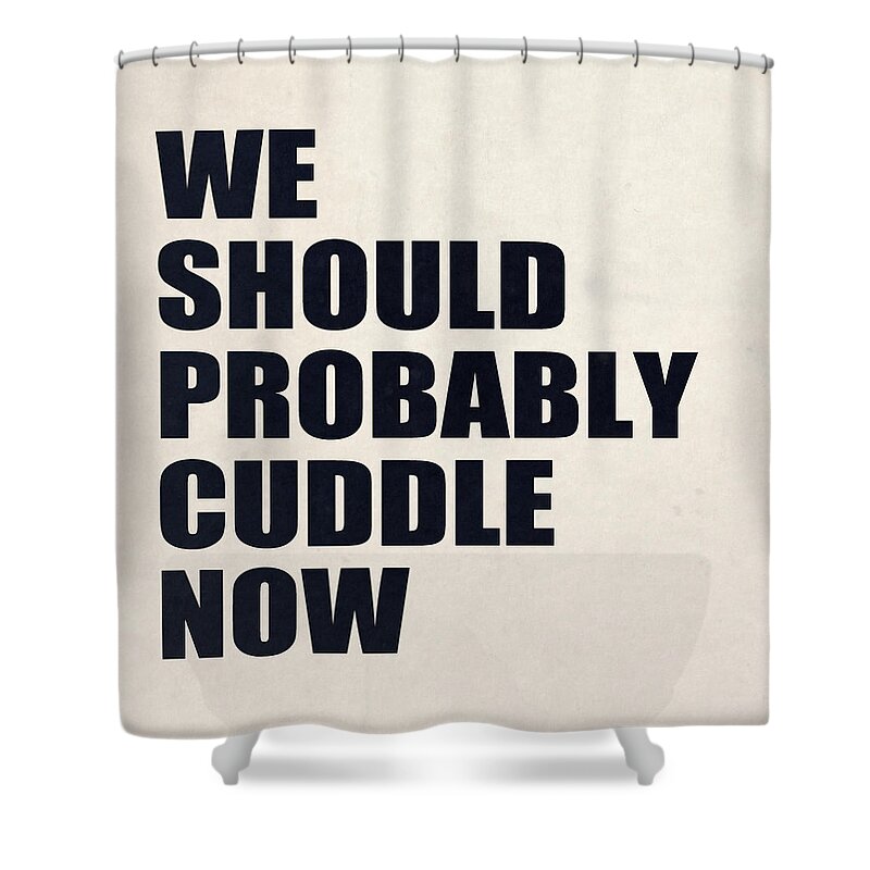 Cuddle Shower Curtain featuring the digital art We Should Probably Cuddle Now by Nicklas Gustafsson