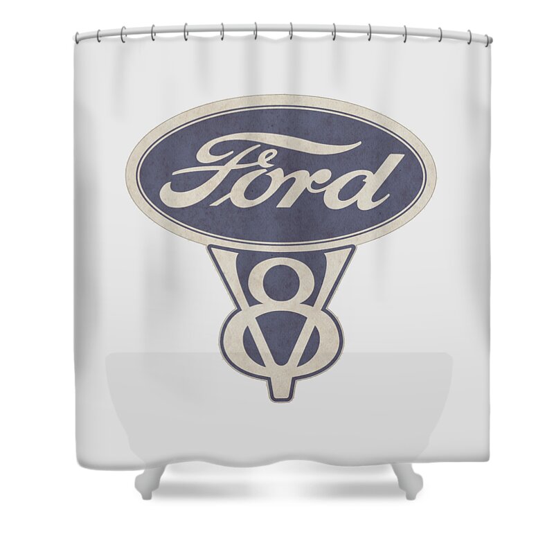 Ford V8 Shower Curtain featuring the photograph Vintage Ford V8 by Mark Rogan