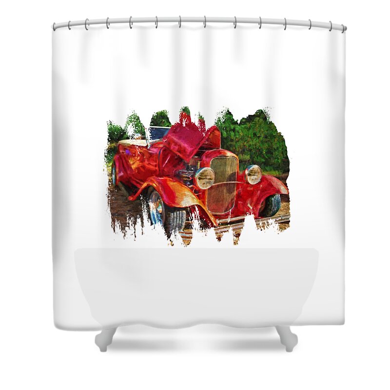 Hdr Shower Curtain featuring the photograph The Red Bell Roadster by Thom Zehrfeld