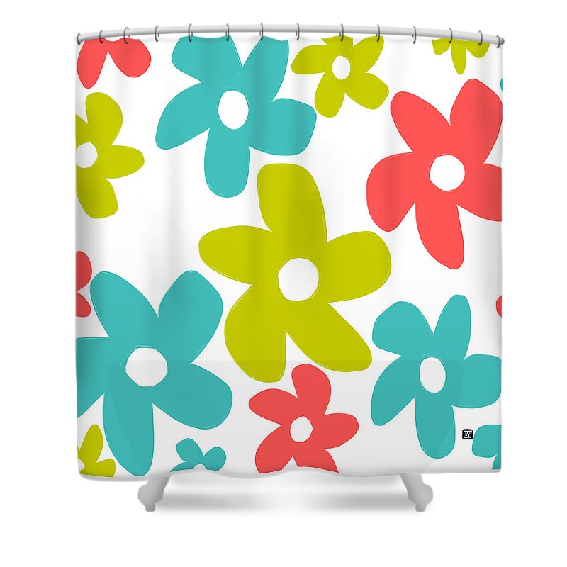 Flowers Shower Curtain featuring the painting Oh Happy Day by Lisa Weedn