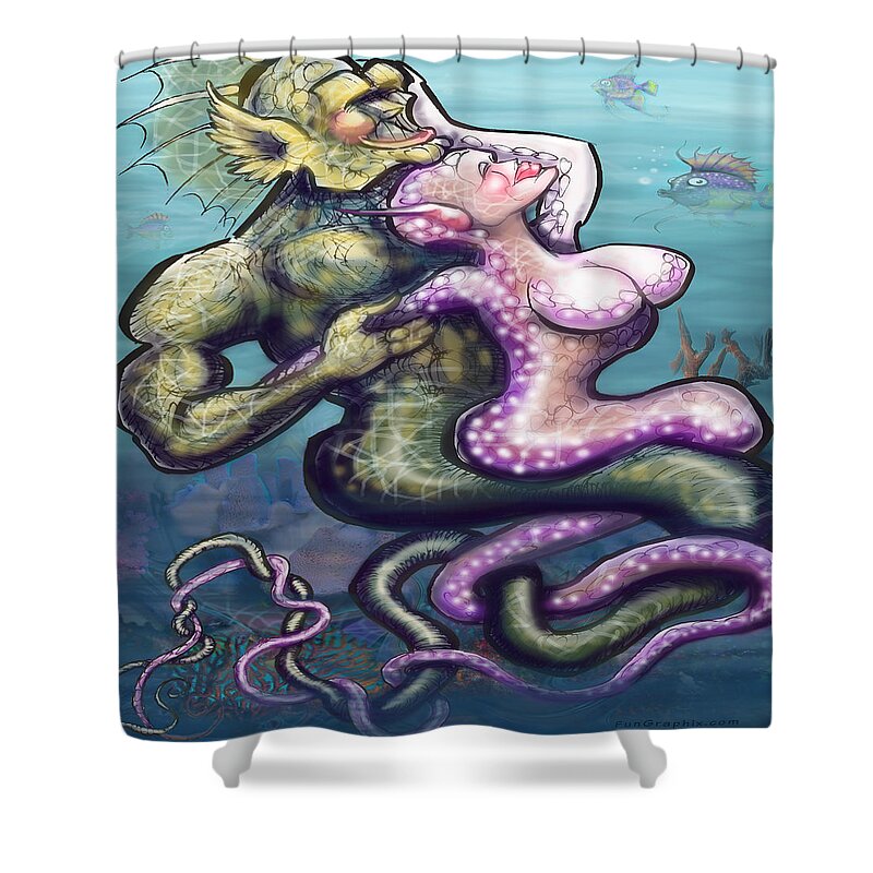 Entwine Shower Curtain featuring the digital art Entwined by Kevin Middleton