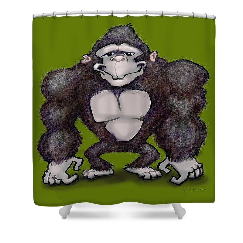 Gorilla Shower Curtain featuring the digital art Gorilla by Kevin Middleton