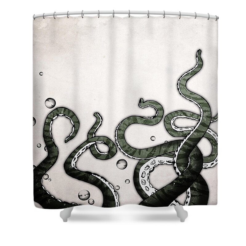 Octopus Shower Curtain featuring the digital art Octopus Tentacles by Nicklas Gustafsson