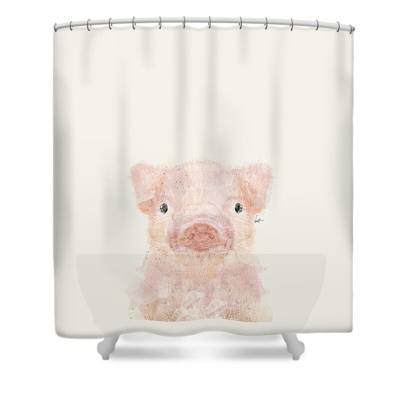 Pig Shower Curtain featuring the painting Little Pig by Bri Buckley