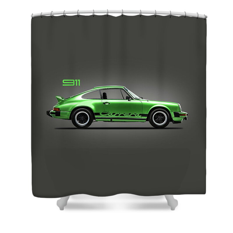 Porsche 911 Carrera Shower Curtain featuring the photograph The 911 Carrera Green by Mark Rogan