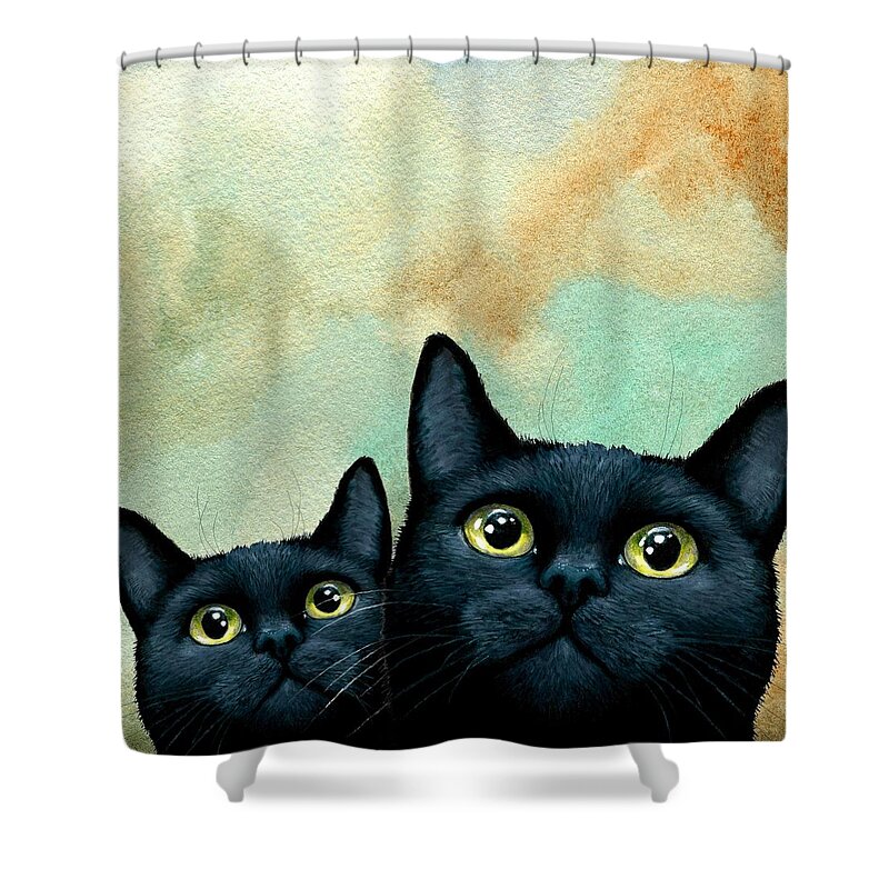 Cat Shower Curtain featuring the painting Cat 607 by Lucie Dumas