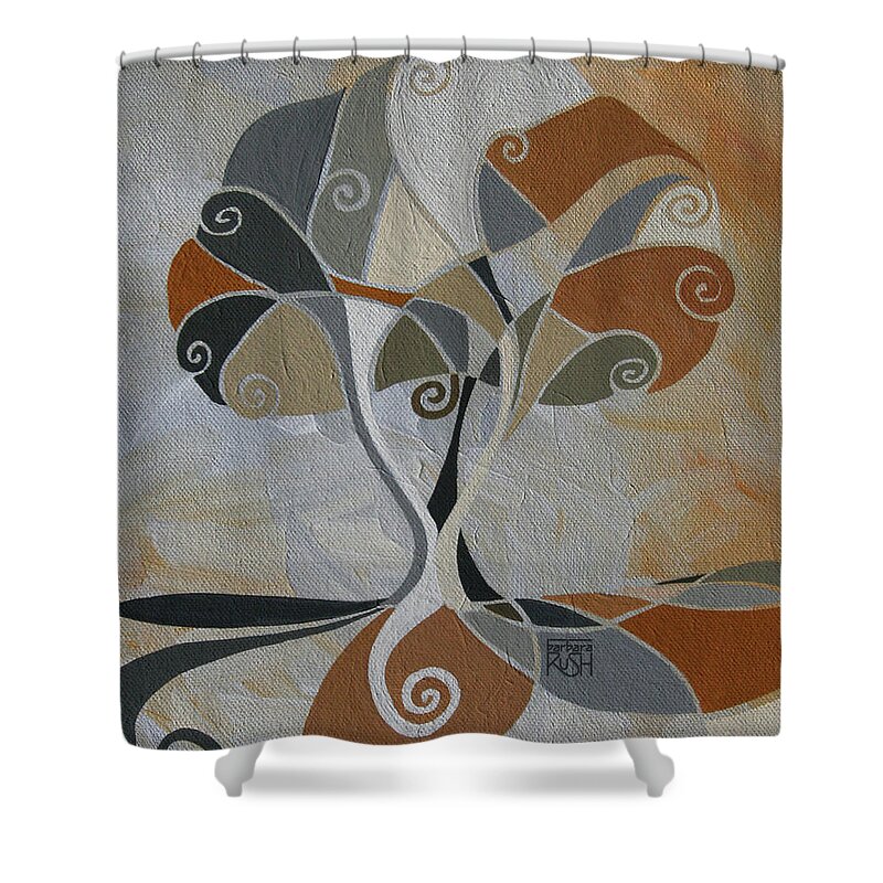 Tree Art Shower Curtain featuring the painting A Cold Winter's Day by Barbara Rush