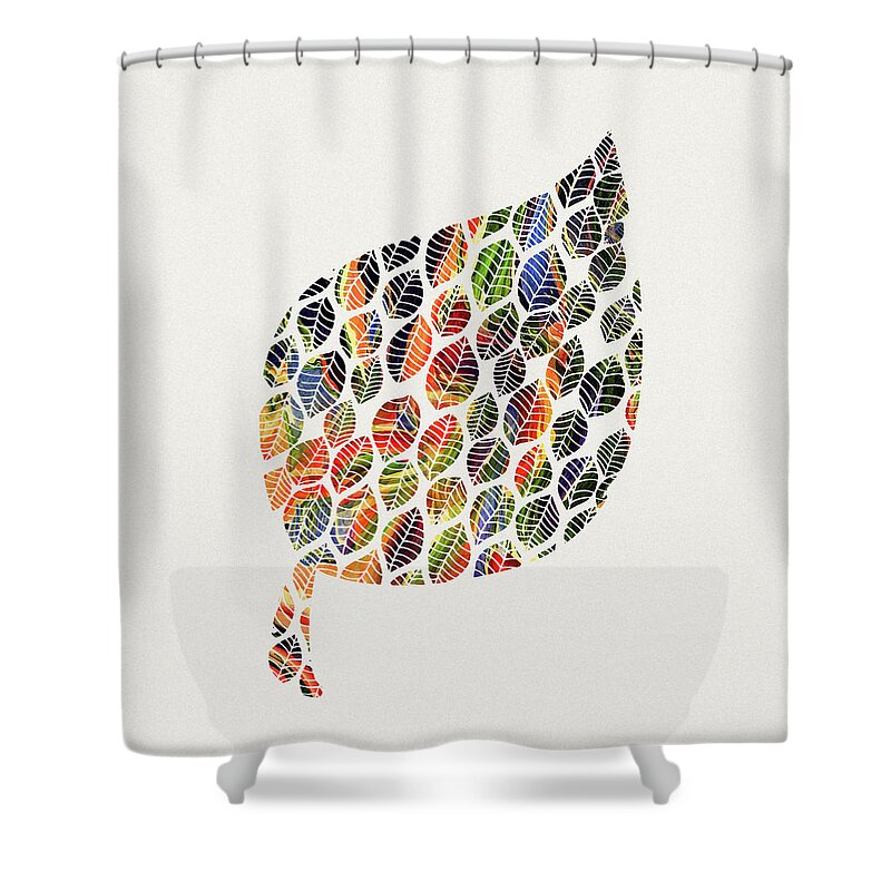 Leaves Shower Curtain featuring the digital art Leafy Palette by Deborah Smith