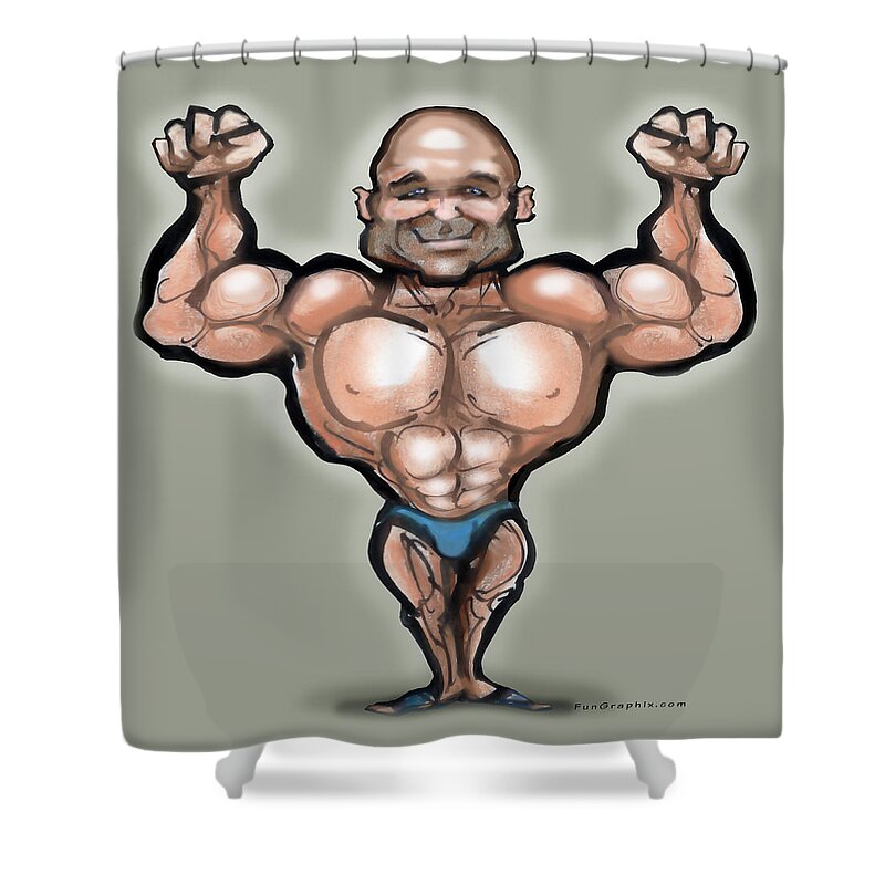 Muscle Shower Curtain featuring the digital art Muscles by Kevin Middleton