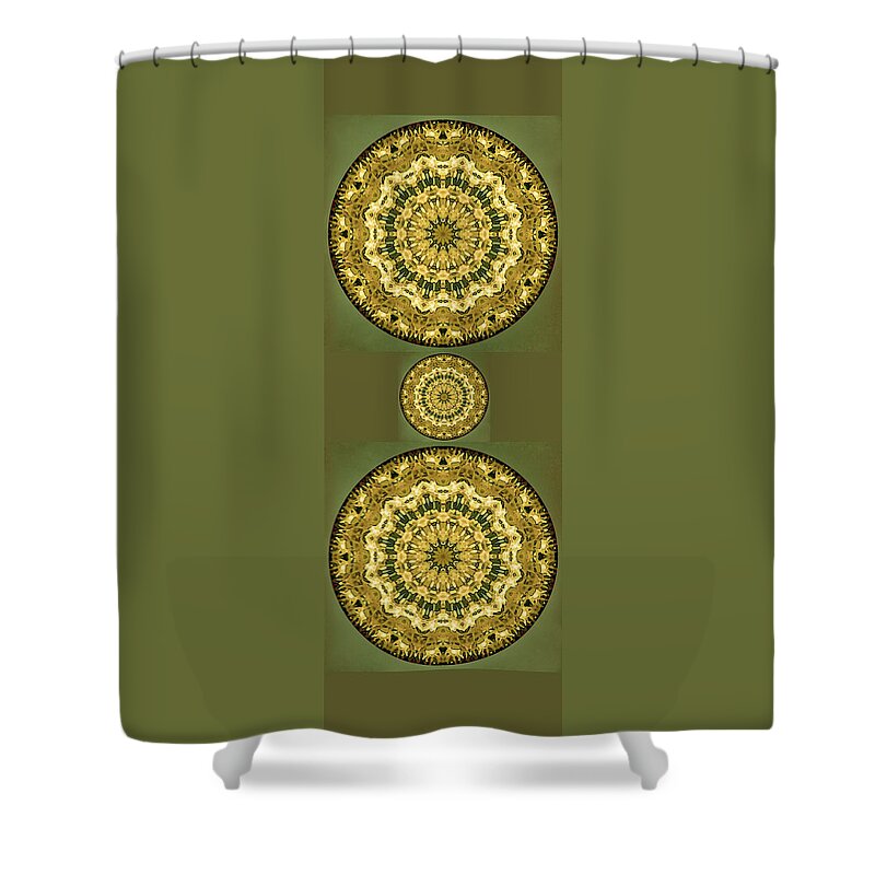 Mandala Shower Curtain featuring the photograph Goldenrod Mandala - by Julie Weber