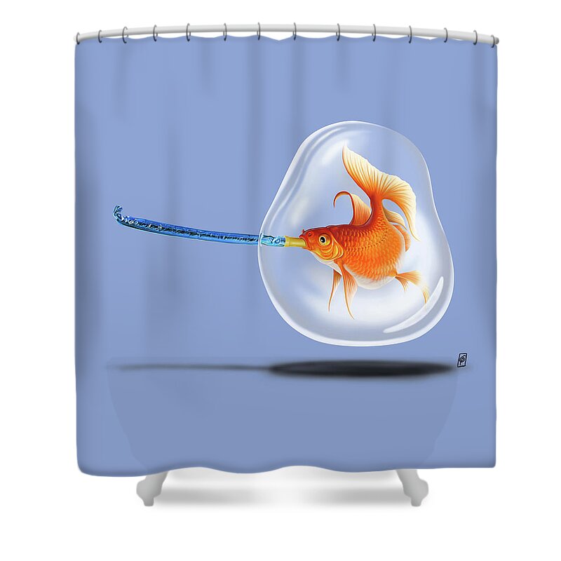 Illustration Shower Curtain featuring the digital art Popper Colour by Rob Snow