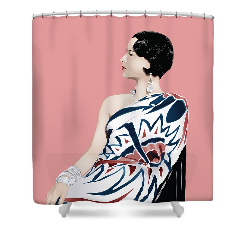 Louise Brooks Shower Curtain featuring the digital art Louise Brooks in Hollywood by Louise Brooks