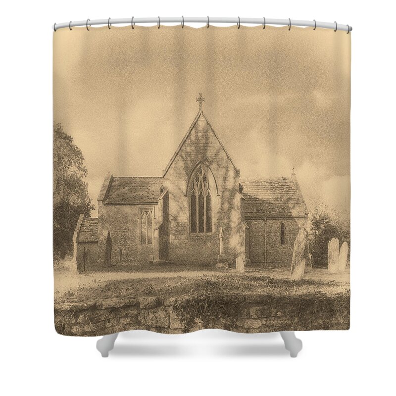 Britain Shower Curtain featuring the photograph Tyneham Village Church 3 by Roy Pedersen