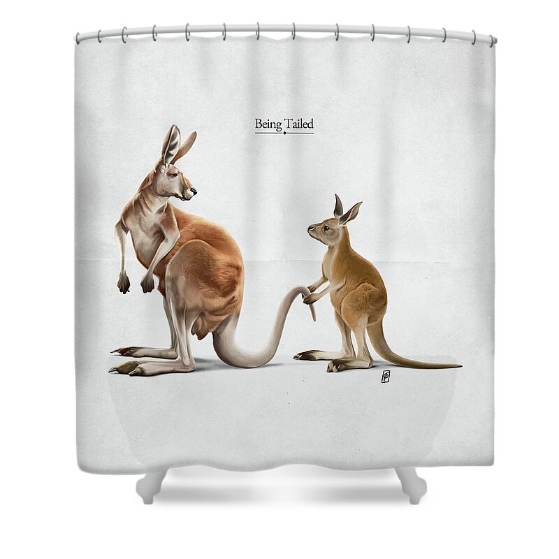 Illustration Shower Curtain featuring the digital art Being Tailed by Rob Snow