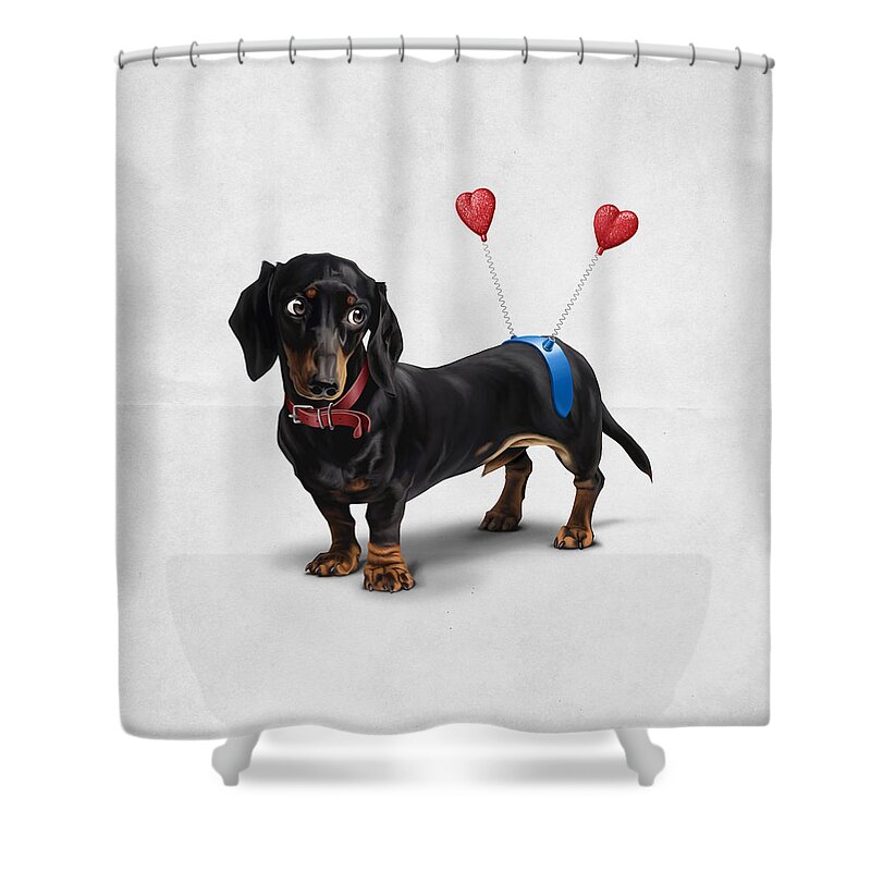 Illustration Shower Curtain featuring the digital art Butt Wordless by Rob Snow
