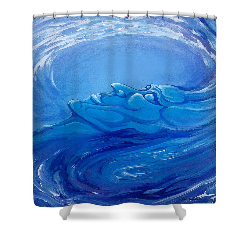 Wave Shower Curtain featuring the digital art Spectrum of Emotion Sadness Pensiveness by Kevin Middleton