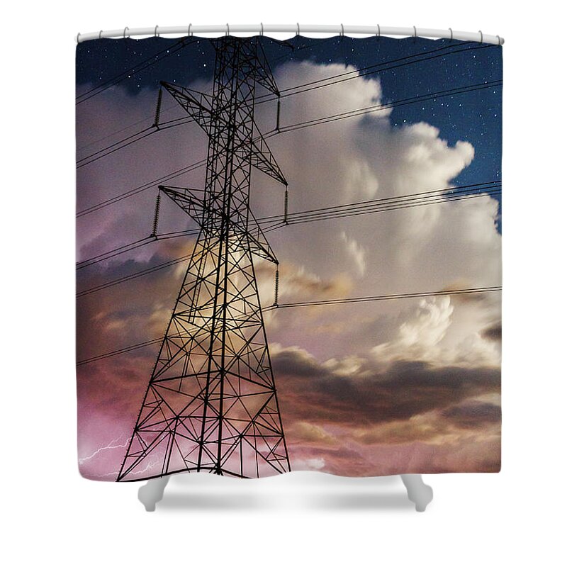 2017 April Shower Curtain featuring the photograph Storm Power by Bill Kesler