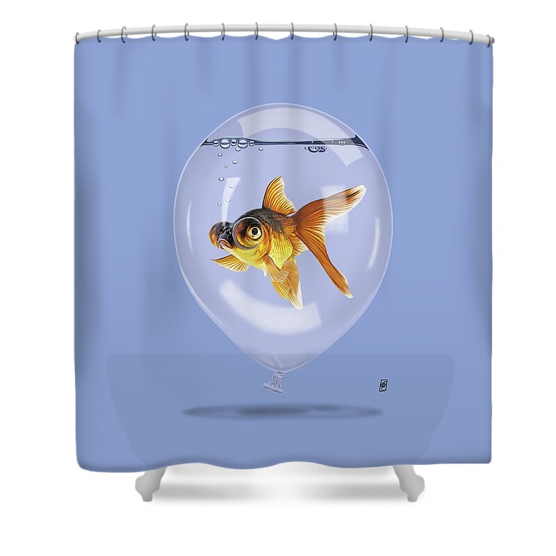Illustration Shower Curtain featuring the digital art Inflated Colour by Rob Snow