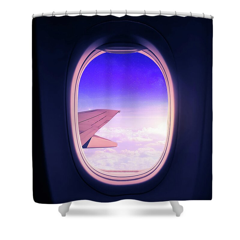 Travel Shower Curtain featuring the mixed media Travel the World by Nicklas Gustafsson
