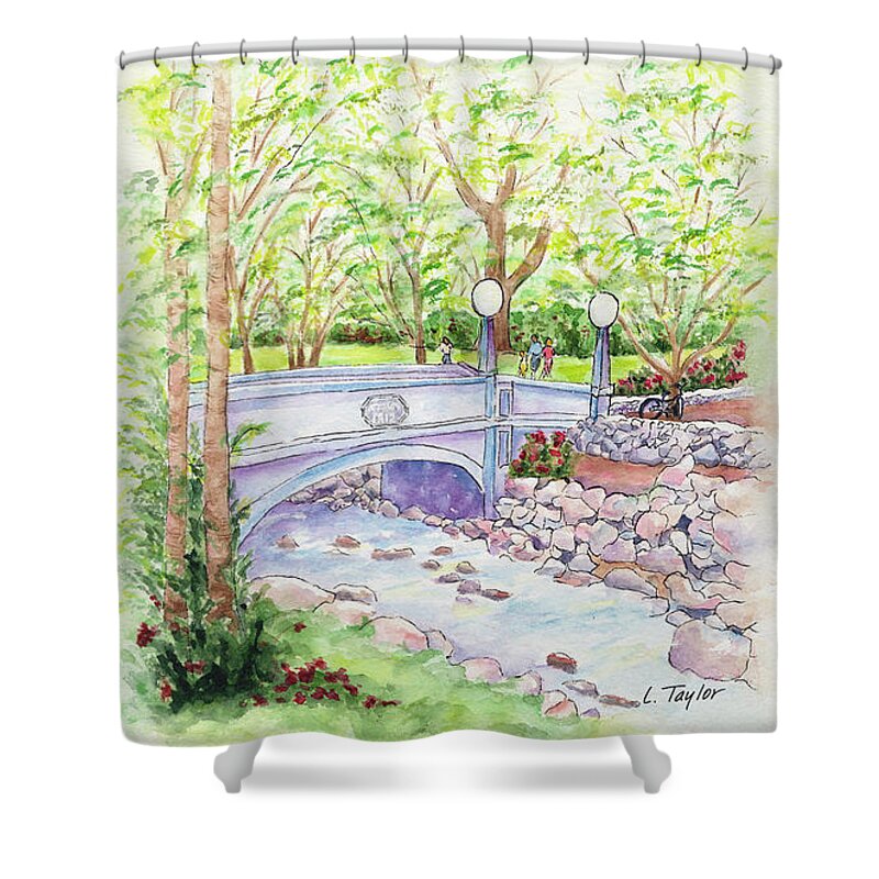 Park Shower Curtain featuring the painting Creekside by Lori Taylor