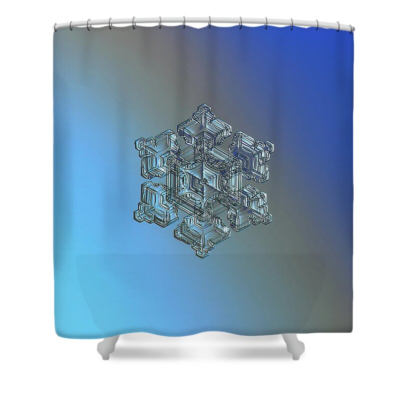 Snowflake Shower Curtain featuring the photograph Real snowflake - 05-Feb-2018 - 5 by Alexey Kljatov