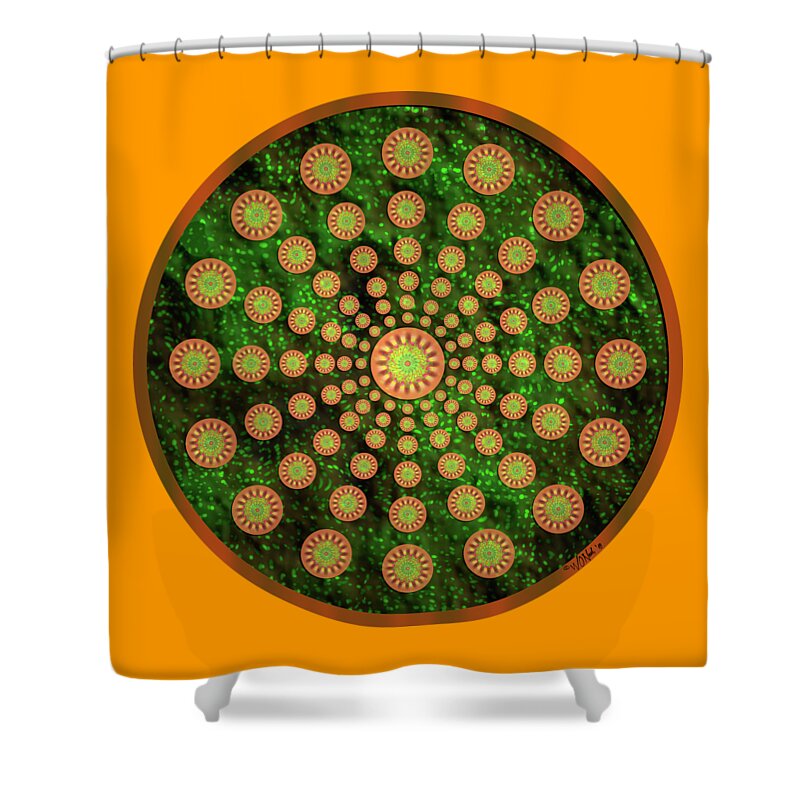 Mandalas Shower Curtain featuring the digital art Mandala Radium 1 by Walter Neal