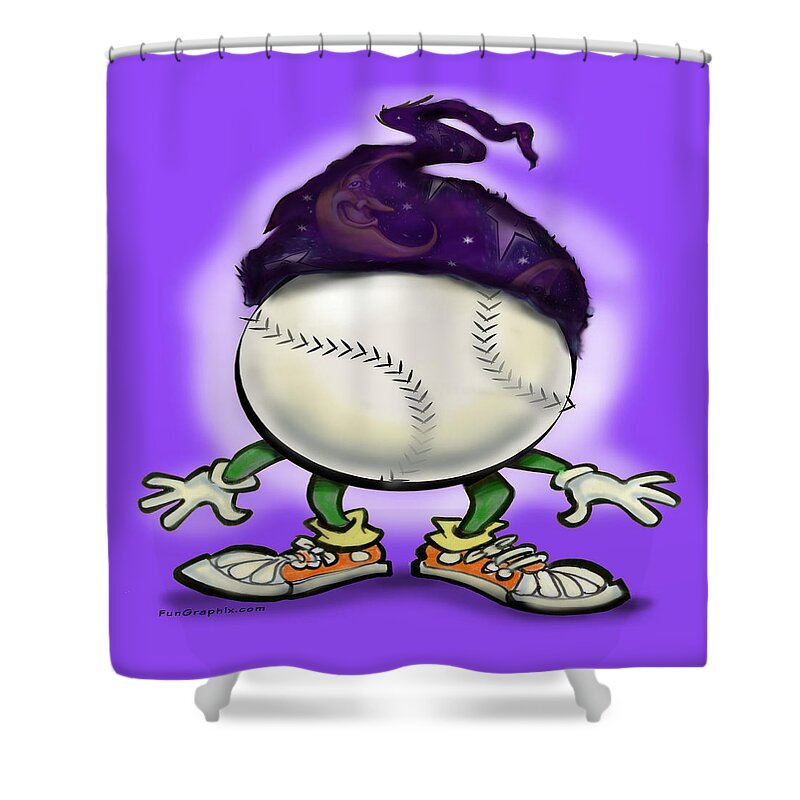 Softball Shower Curtain featuring the digital art Softball Wizard by Kevin Middleton