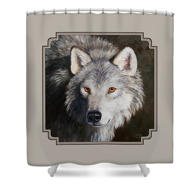 Wolves Shower Curtain featuring the painting Wolf Portrait by Crista Forest