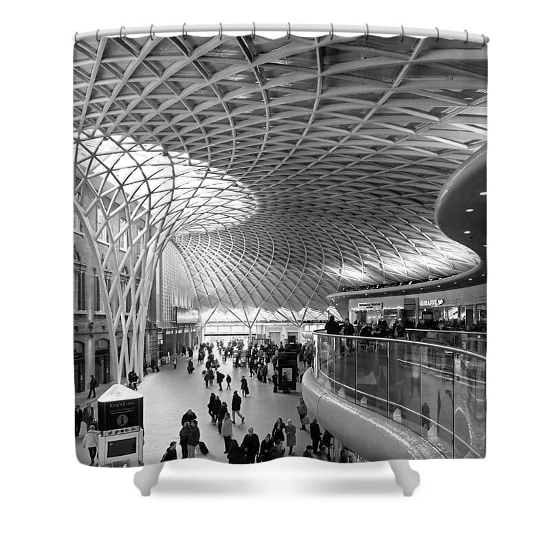 London Shower Curtain featuring the photograph Old Meets New At Kings Cross Station London by Gill Billington