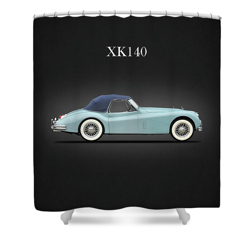 Jaguar Xk140 Shower Curtain featuring the photograph Jaguar XK140 by Mark Rogan