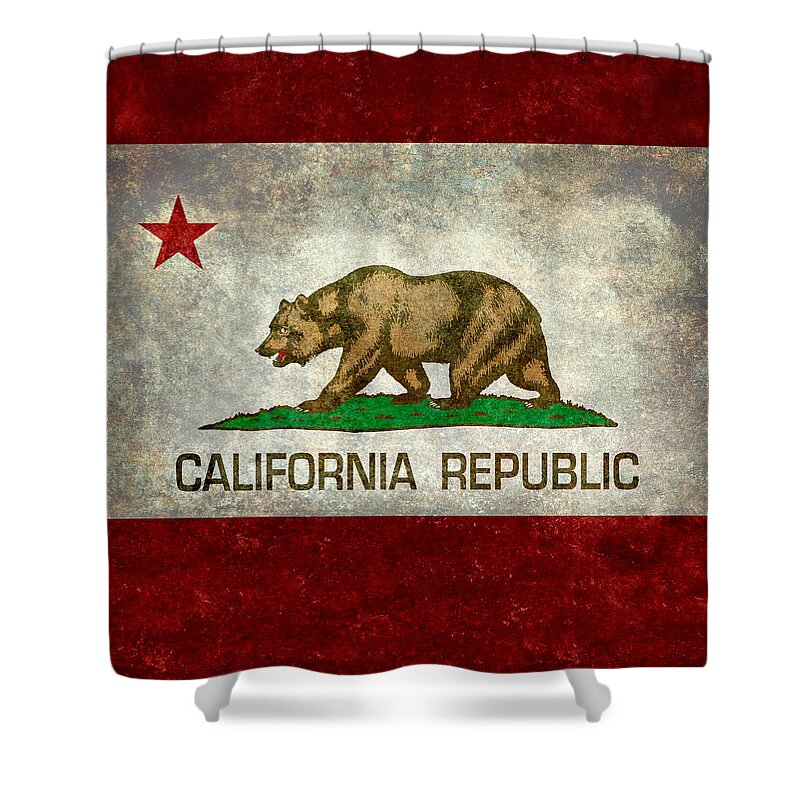 California Shower Curtain featuring the digital art California Republic state flag by Sterling Gold