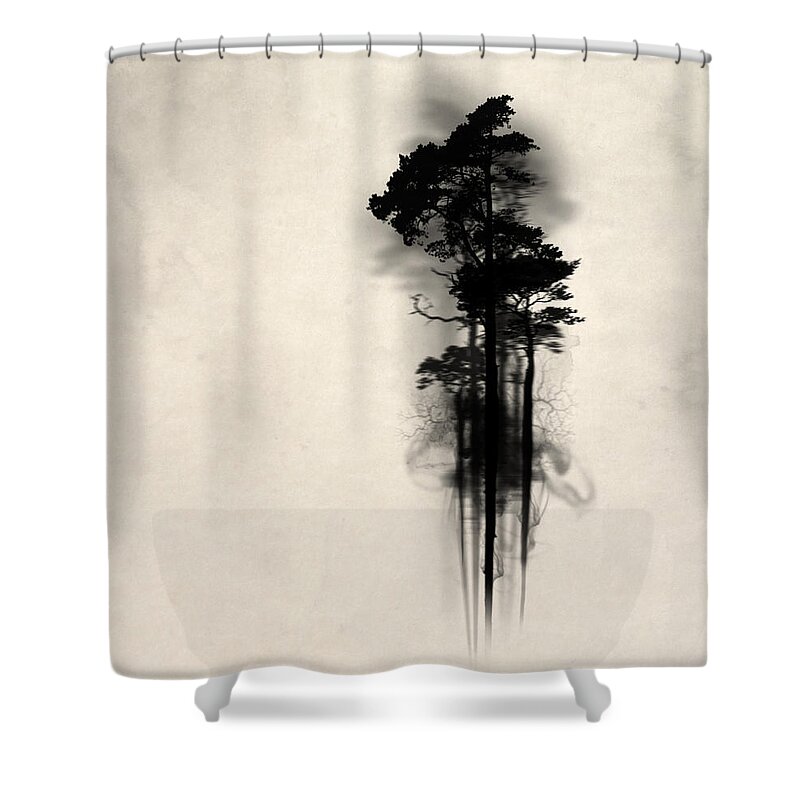 Forest Shower Curtain featuring the painting Enchanted Forest by Nicklas Gustafsson