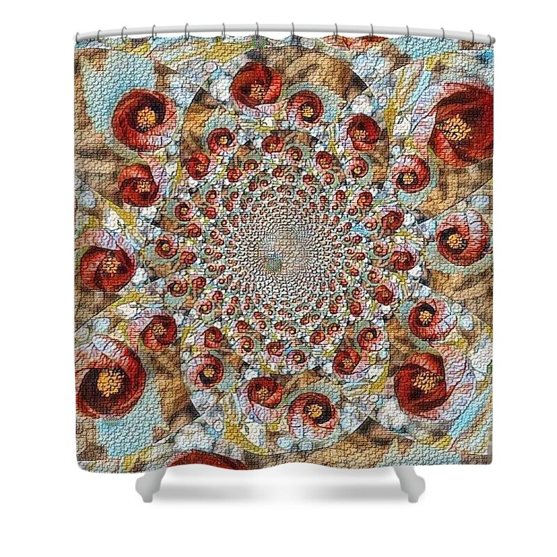 Flowers Shower Curtain featuring the mixed media Arty forever flowers by Steven Wills