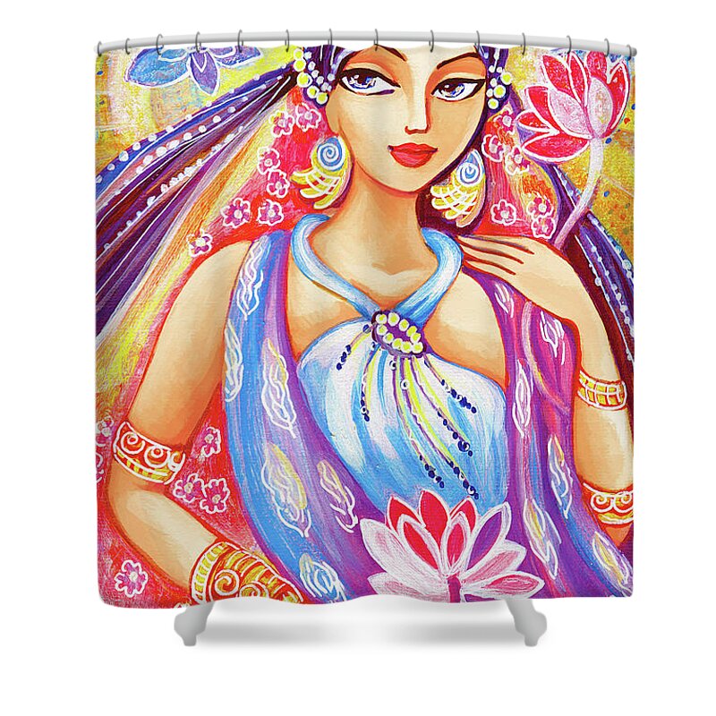 Beautiful Woman Shower Curtain featuring the painting Arundhati by Eva Campbell