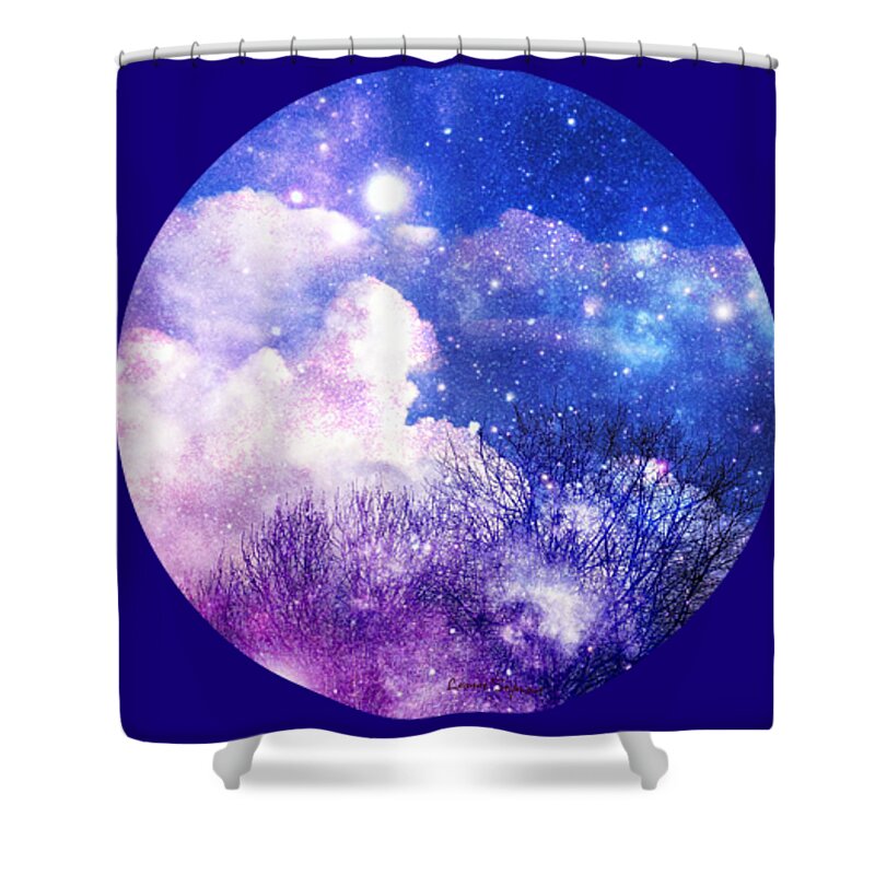 Space Shower Curtain featuring the mixed media As It Is In Heaven Mandala by Leanne Seymour