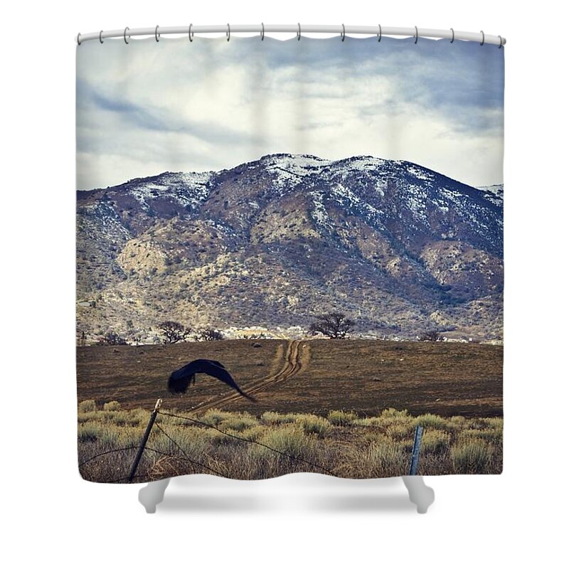 Mountains Shower Curtain featuring the photograph As The Crow Flies by Brad Hodges