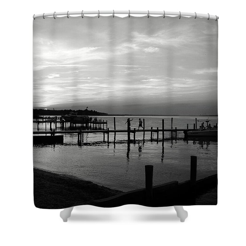 Water Shower Curtain featuring the photograph As the sun sets by La Dolce Vita