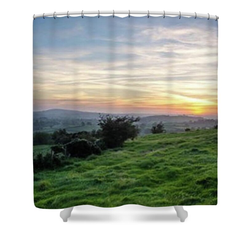  Shower Curtain featuring the photograph As The Sun Was Setting Near My Home In by Aleck Cartwright