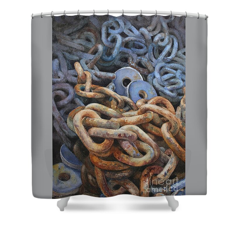 Jan Lawnikanis Shower Curtain featuring the painting As Time Goes By by Jan Lawnikanis