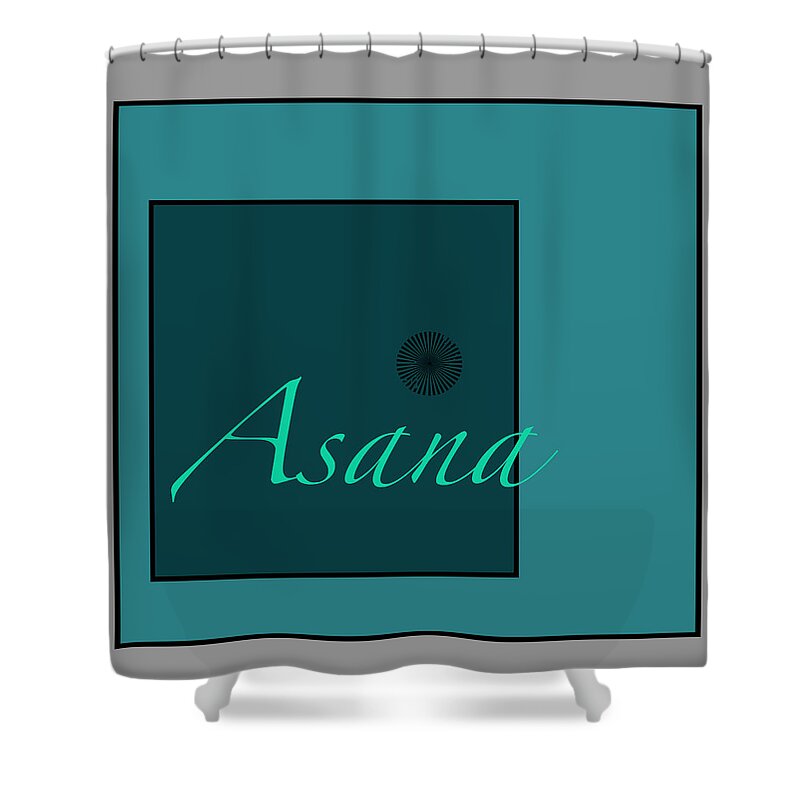 Artistic Shower Curtain featuring the digital art Asana In Blue by Kandy Hurley