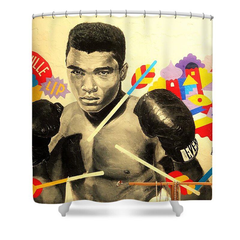 Mohamed Ali Shower Curtain featuring the photograph Asian Woman by Mohamed Ali in Brooklyn New York by Funkpix Photo Hunter