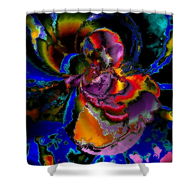 Contemporary Shower Curtain featuring the digital art Assault by the BLUES by Claude McCoy