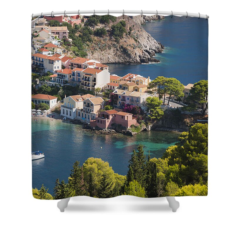 Harbor Shower Curtain featuring the photograph Assos In Greece by Rob Hemphill