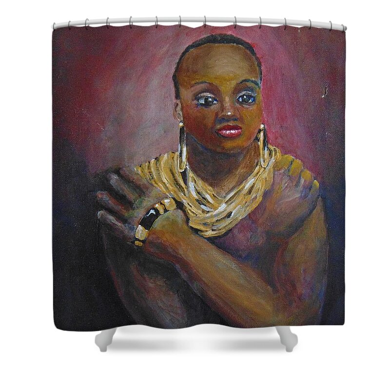 Acrylic Shower Curtain featuring the painting Assured by Saundra Johnson