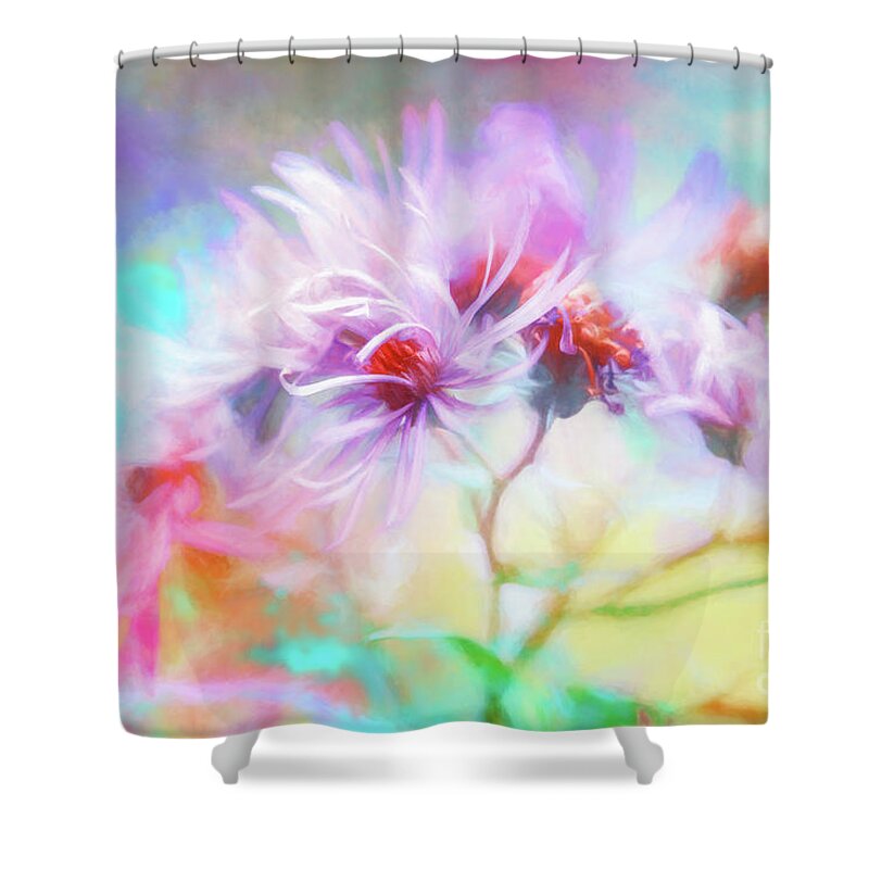 New England Asters Shower Curtain featuring the photograph Asters Gone Wild by Anita Pollak