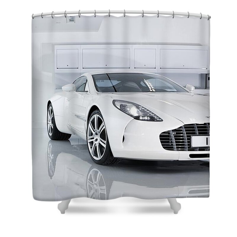 Aston Martin Shower Curtain featuring the photograph Aston Martin by Jackie Russo