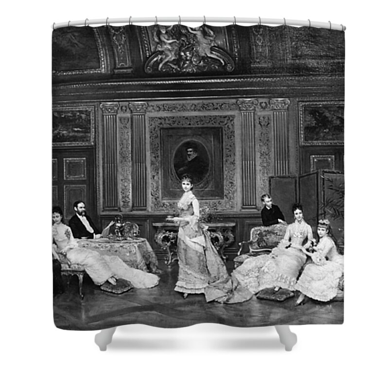 1878 Shower Curtain featuring the painting Astor Family 1878 by Granger